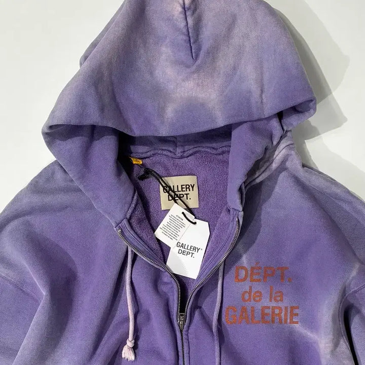 [SOLD OUT] 갤러리 디파트먼트 선페이드 프렌치 로고 후드 집업 퍼플 XL사이즈