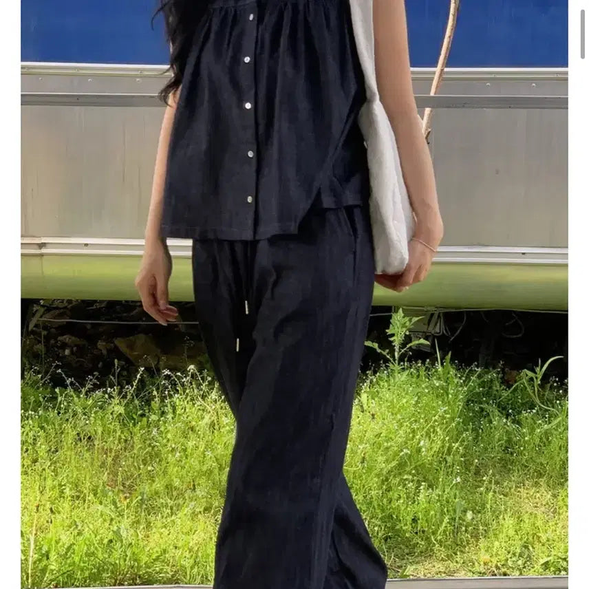 [BUNJANG] Non-Fade Black Denim Top and Bottom Set / 논페이드 흑청데님 상의+하의 셋트가격임