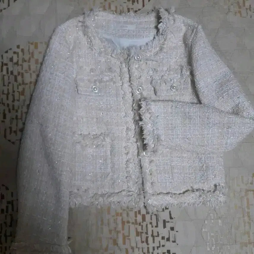 [BUNJANG] OZOC Ivory Tweed Jacket S / OZOC 아이보리 트위드 자켓 S