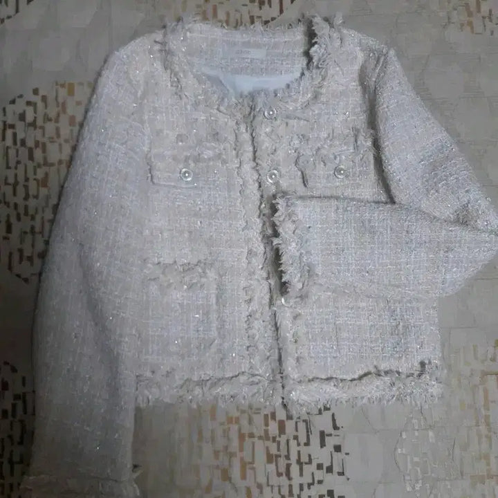 [BUNJANG] OZOC Ivory Tweed Jacket S / OZOC 아이보리 트위드 자켓 S