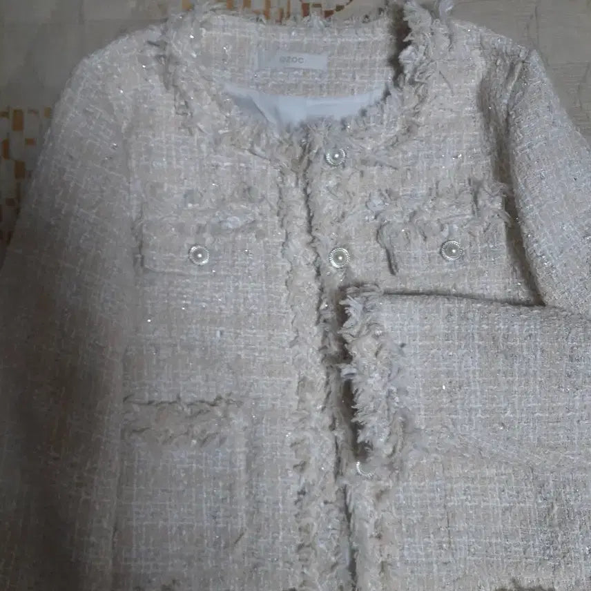 [BUNJANG] OZOC Ivory Tweed Jacket S / OZOC 아이보리 트위드 자켓 S