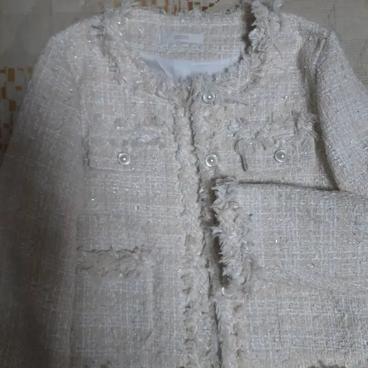 [BUNJANG] OZOC Ivory Tweed Jacket S / OZOC 아이보리 트위드 자켓 S
