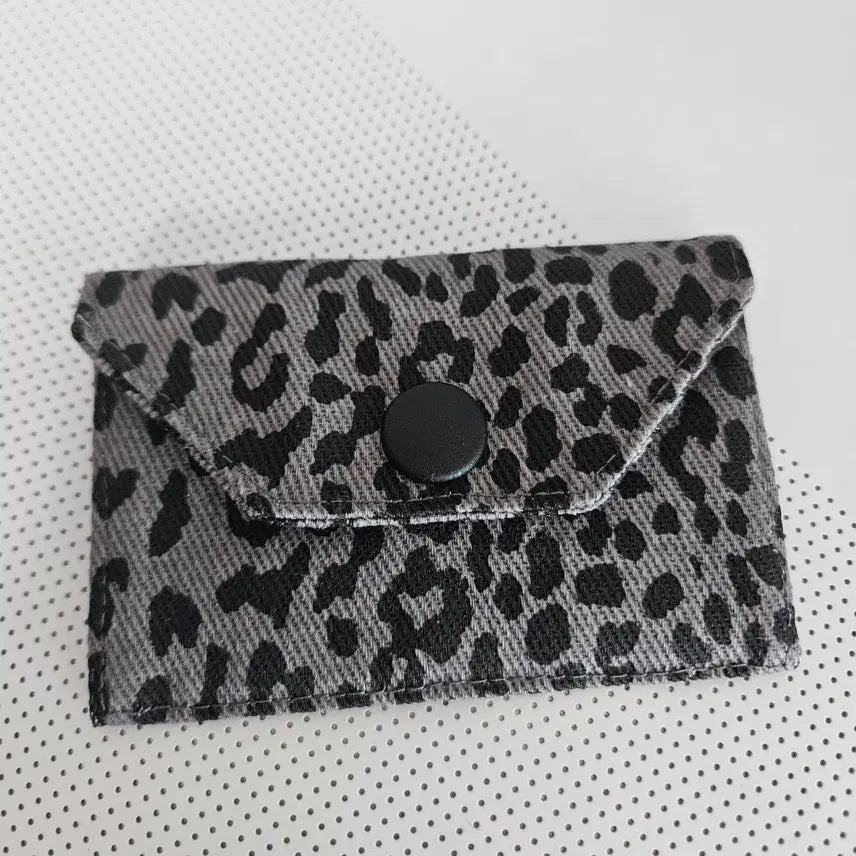 [BUNJANG] Leopard Print Snap Card Wallet / 카드지갑 똑딱이 호피무늬~