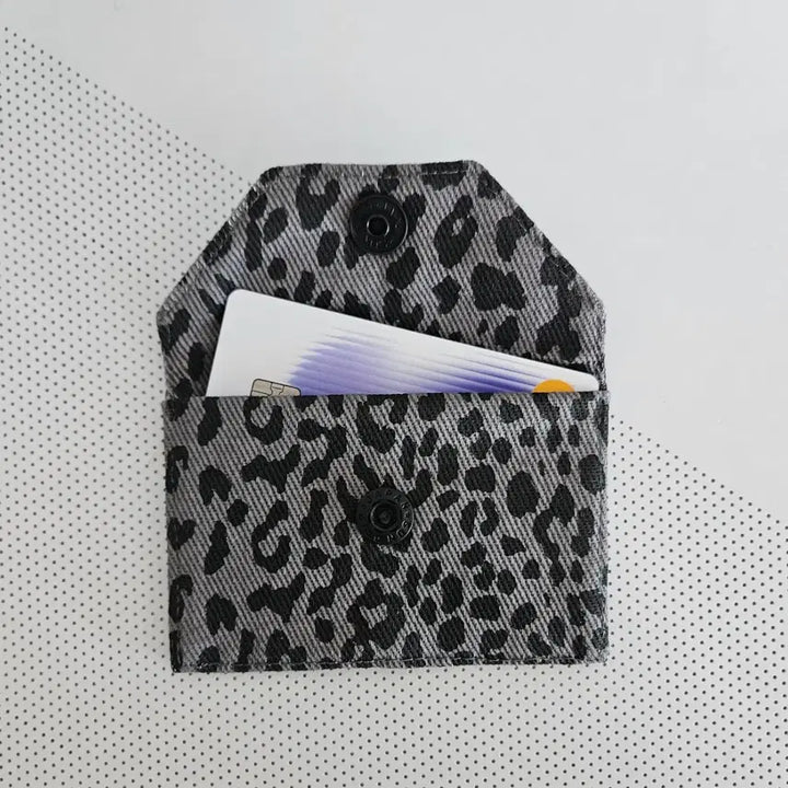 [BUNJANG] Leopard Print Snap Card Wallet / 카드지갑 똑딱이 호피무늬~