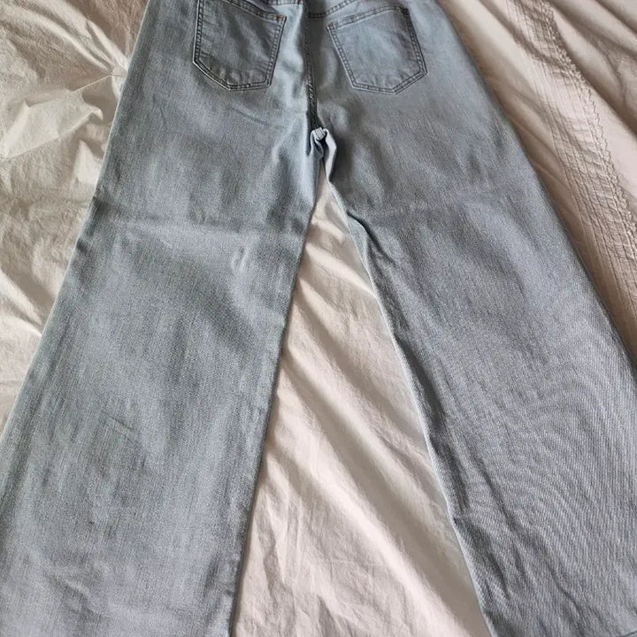 [BUNJANG] NANING9 Light Wash Denim Wide Span Pants / NANING9 연청 데님 와이드스판 팬츠