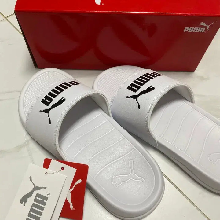 [BUNJANG] Puma Popcat 230mm White Slippers / 230mm 푸마 팝캣 슬리퍼 화이트 새상품 박스있어요