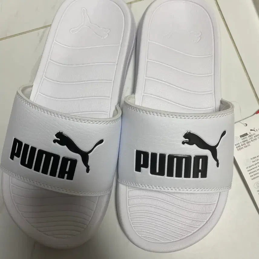 [BUNJANG] Puma Popcat 230mm White Slippers / 230mm 푸마 팝캣 슬리퍼 화이트 새상품 박스있어요