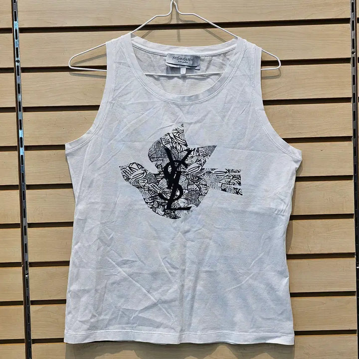 [BUNJANG] Saint Laurent White Cotton Sleeveless Top / 생로랑 화이트 면소재 민소매