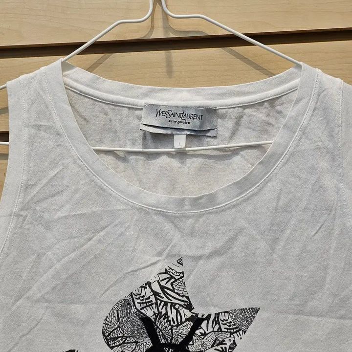 [BUNJANG] Saint Laurent White Cotton Sleeveless Top / 생로랑 화이트 면소재 민소매