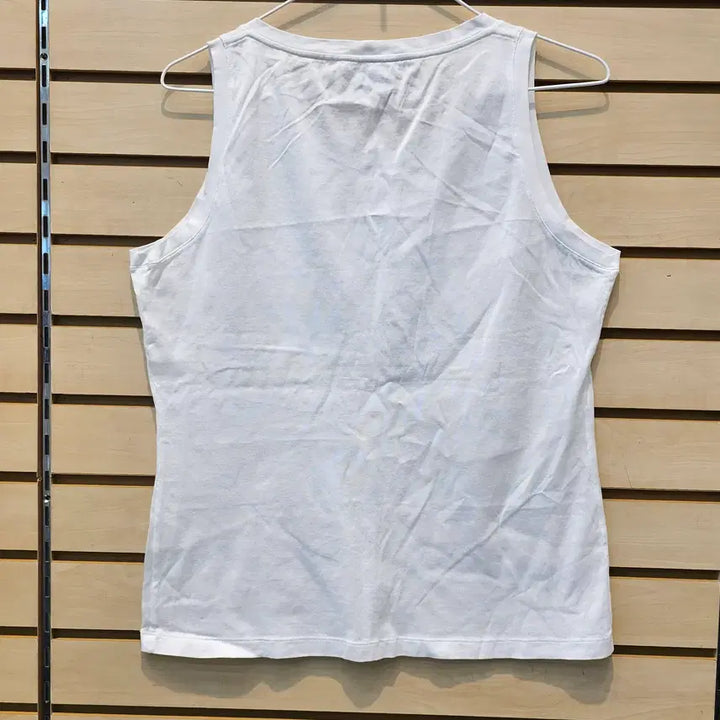 [BUNJANG] Saint Laurent White Cotton Sleeveless Top / 생로랑 화이트 면소재 민소매