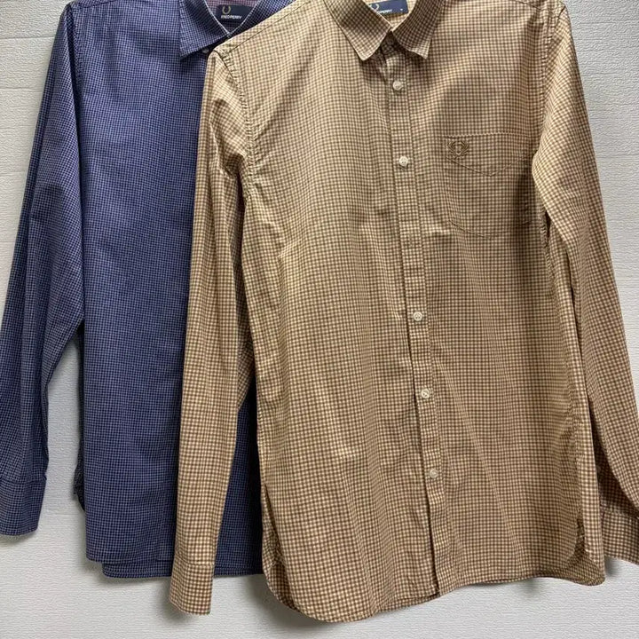 [BUNJANG] Fred Perry Checkered Long Sleeve Shirt Bundle Set / 프레드페리 긴팔 셔츠 체크 M사이즈 1+1