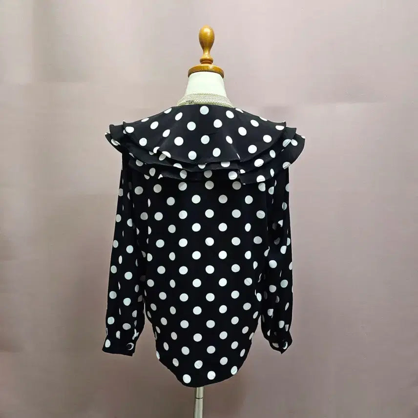 [BUNJANG] Dot Frill Collar Blouse / 도트 프릴카라 블라우스