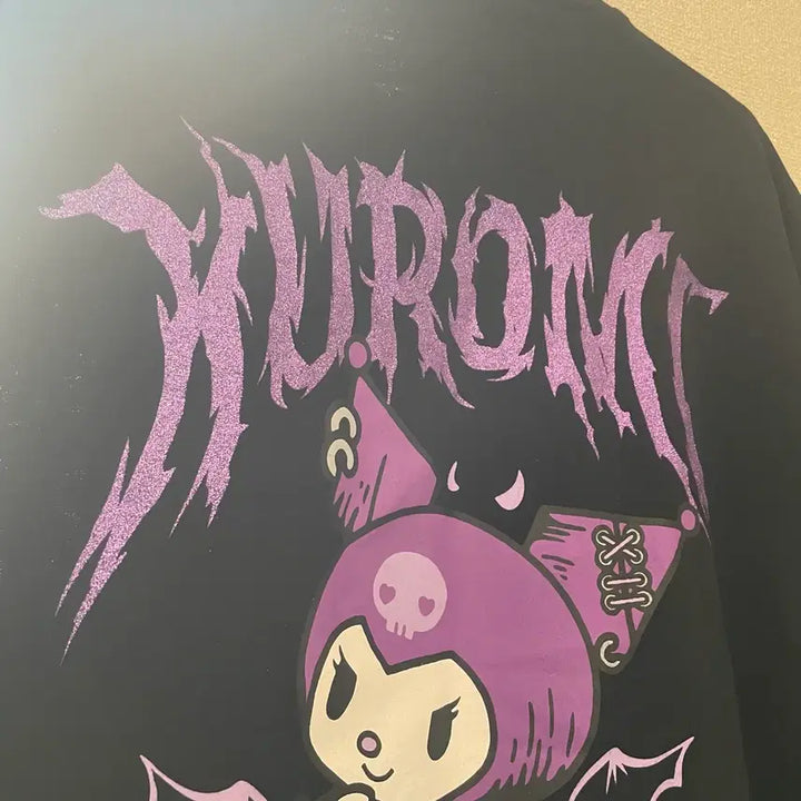 [BUNJANG] Kuromi Graphic Print T-shirt / 쿠로미 반팔티 일브 양지뢰 양산형 지뢰계 섭컬 서브컬쳐