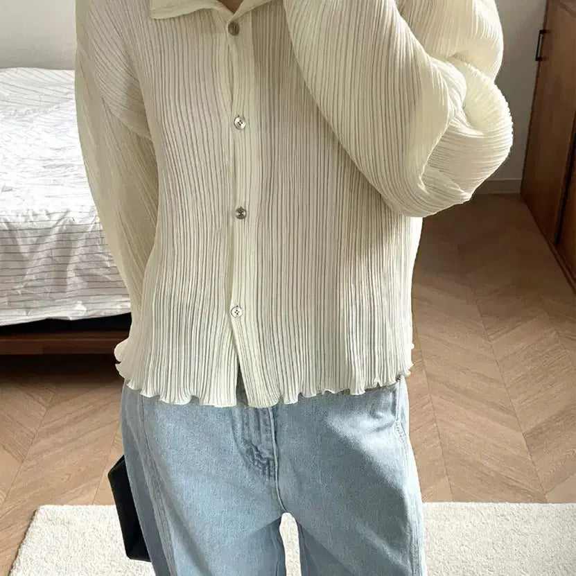 [SOLD OUT] 제이청 Ziggle pleats cardi-blous 블랙