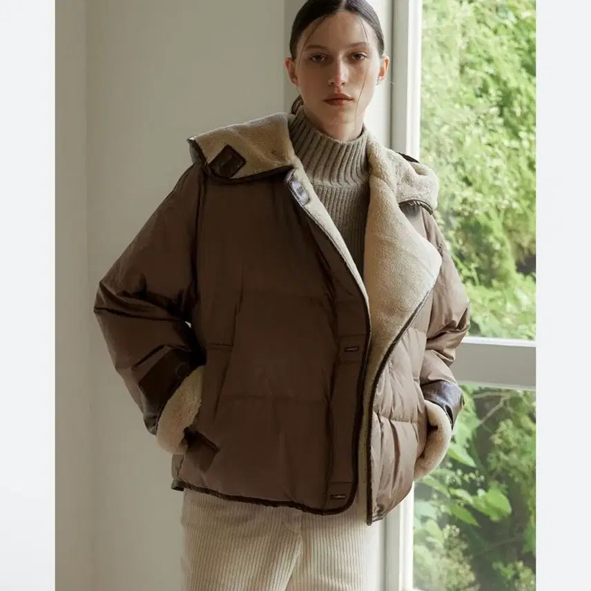 [BUNJANG] Atcorner Yeri Goose Down Oversized Hooded Padded Jacket / 앳코너 오버핏 쉐어링 후드 예리 구스 패딩 S