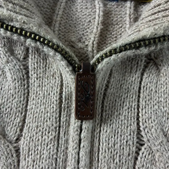 [SOLD OUT] Polo  폴로 랄프로렌 신형 자수 코튼 베이지 반집업 니트