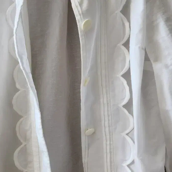 [BUNJANG] Chloe Linen White Blouse T34 / 끌로에 Chloe 화이트 린넨 블라우스 T34