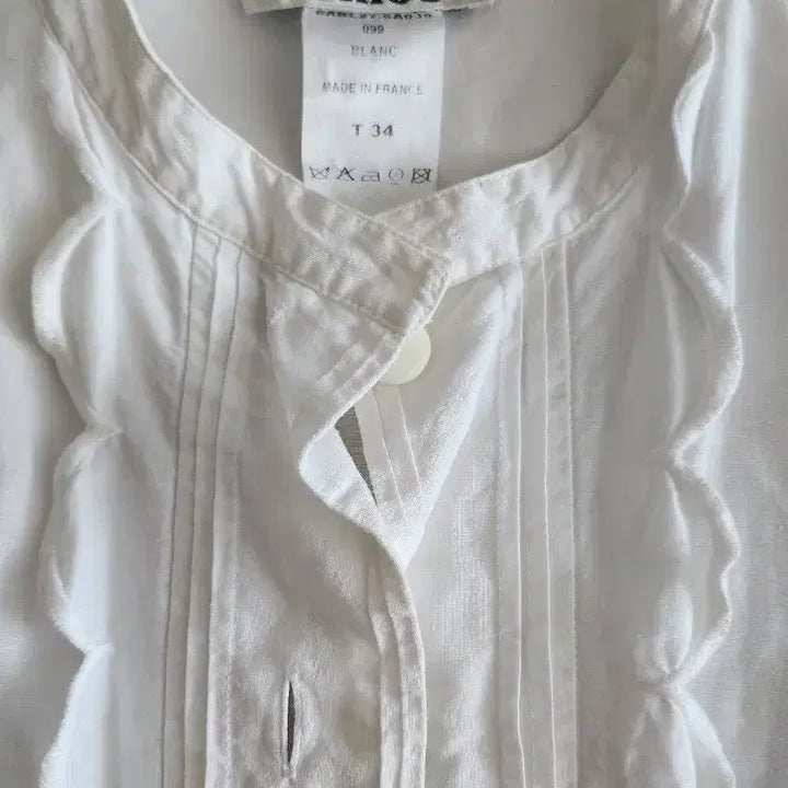 [BUNJANG] Chloe Linen White Blouse T34 / 끌로에 Chloe 화이트 린넨 블라우스 T34