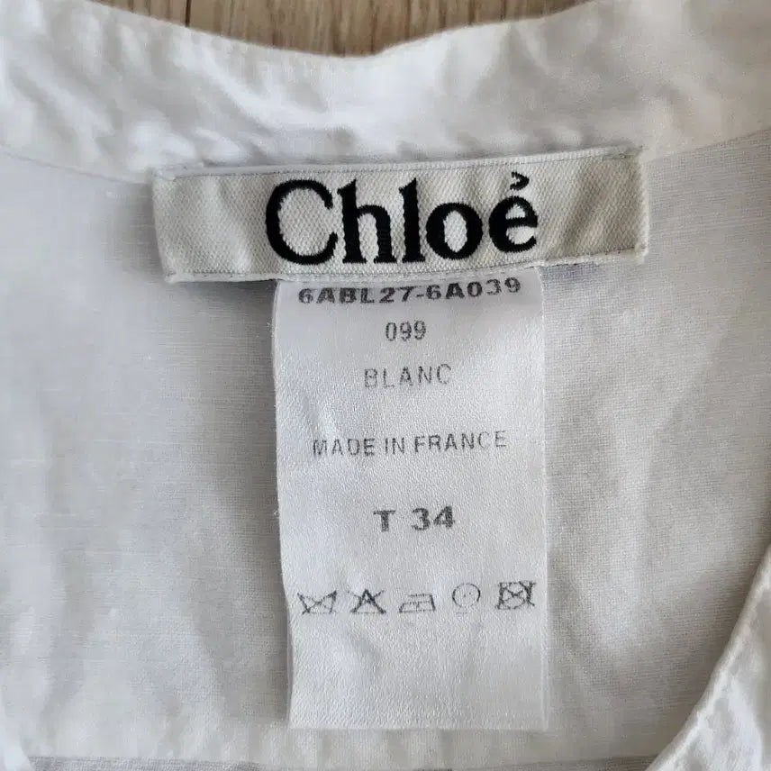 [BUNJANG] Chloe Linen White Blouse T34 / 끌로에 Chloe 화이트 린넨 블라우스 T34