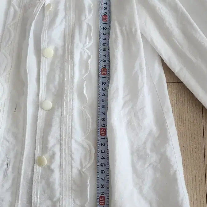 [BUNJANG] Chloe Linen White Blouse T34 / 끌로에 Chloe 화이트 린넨 블라우스 T34