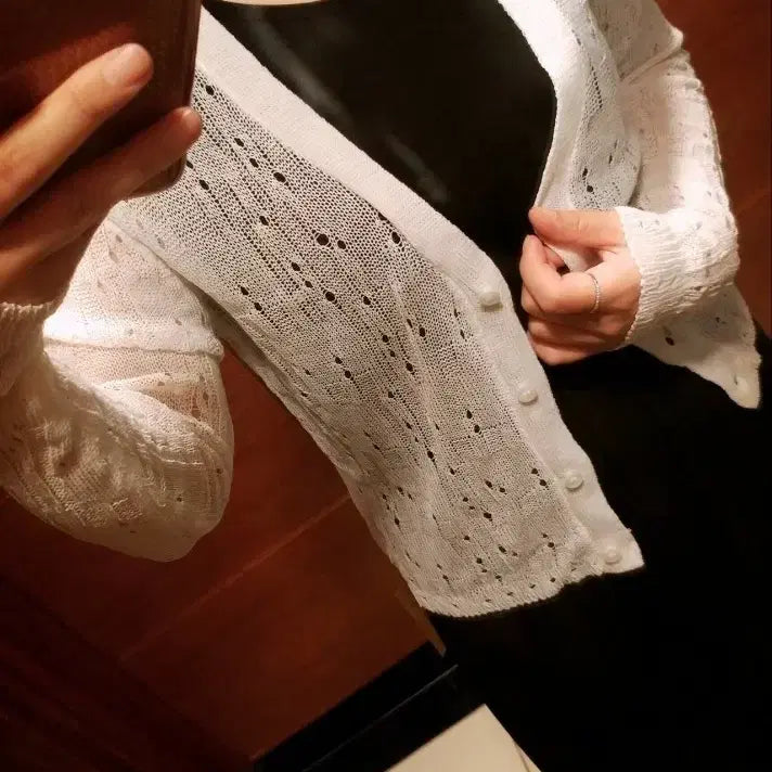 [BUNJANG] Black Long Sleeve Cardigan / (새상품) 긴팔가디건