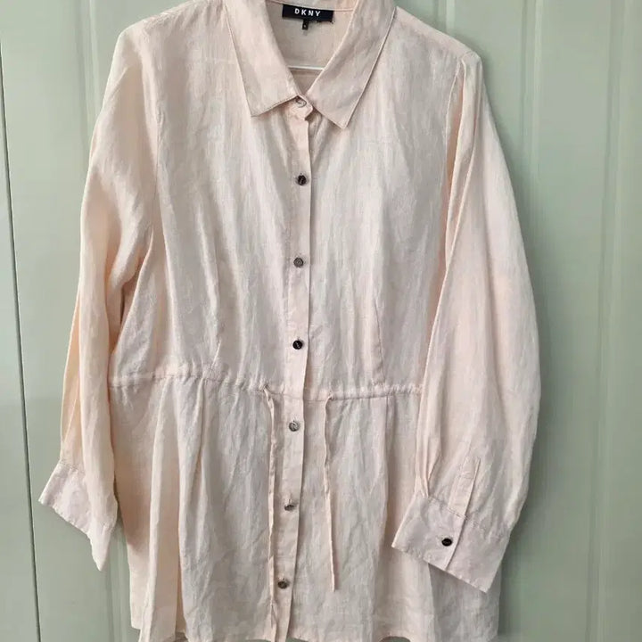 [BUNJANG] DKNY Linen Shirt Blouse Pink XL / DKNY 린넨 셔츠 블라우스 핑크 XL