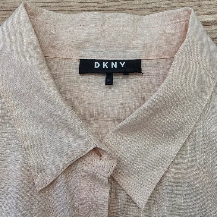 [BUNJANG] DKNY Linen Shirt Blouse Pink XL / DKNY 린넨 셔츠 블라우스 핑크 XL