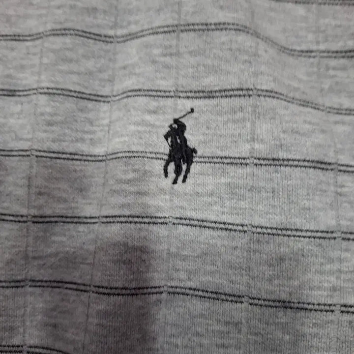 [BUNJANG] Polo Ralph Lauren Striped Short Sleeve Polo Shirt / 폴로 랄프로렌 스트라이프 반팔 카라티 회색