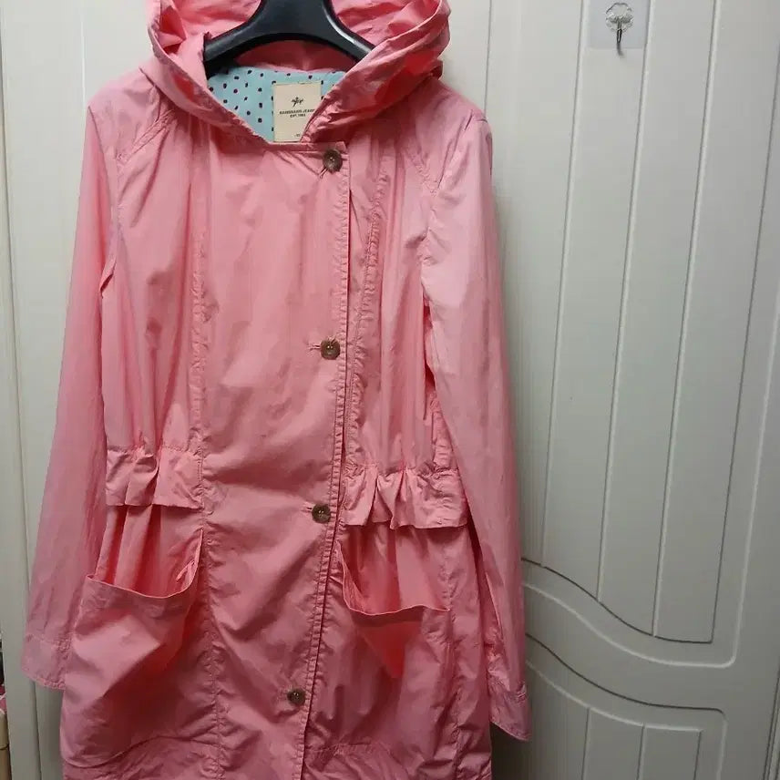 [SOLD OUT] BANBANG JEANS 핑크 바람막이 롱후드잠바95