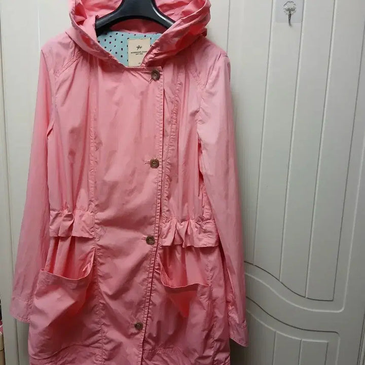 [SOLD OUT] BANBANG JEANS 핑크 바람막이 롱후드잠바95