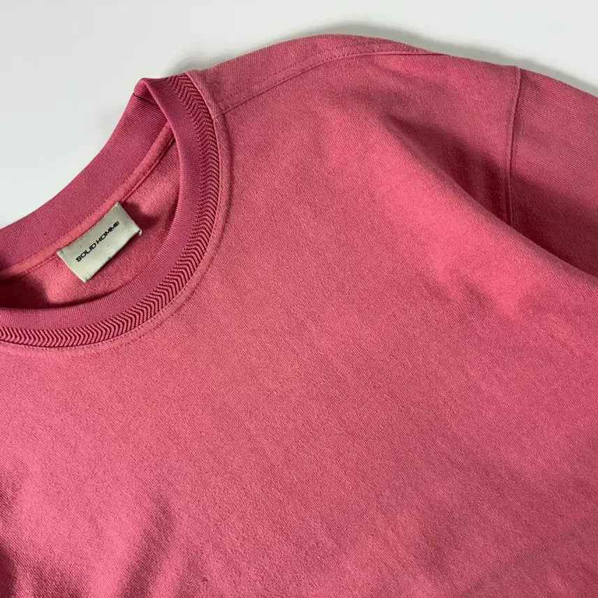 [BUNJANG] Solid Homme Cotton Pigment Pink Sweatshirt / Solid homme  솔리드 옴므 코튼 피그먼트 핑크 맨투맨