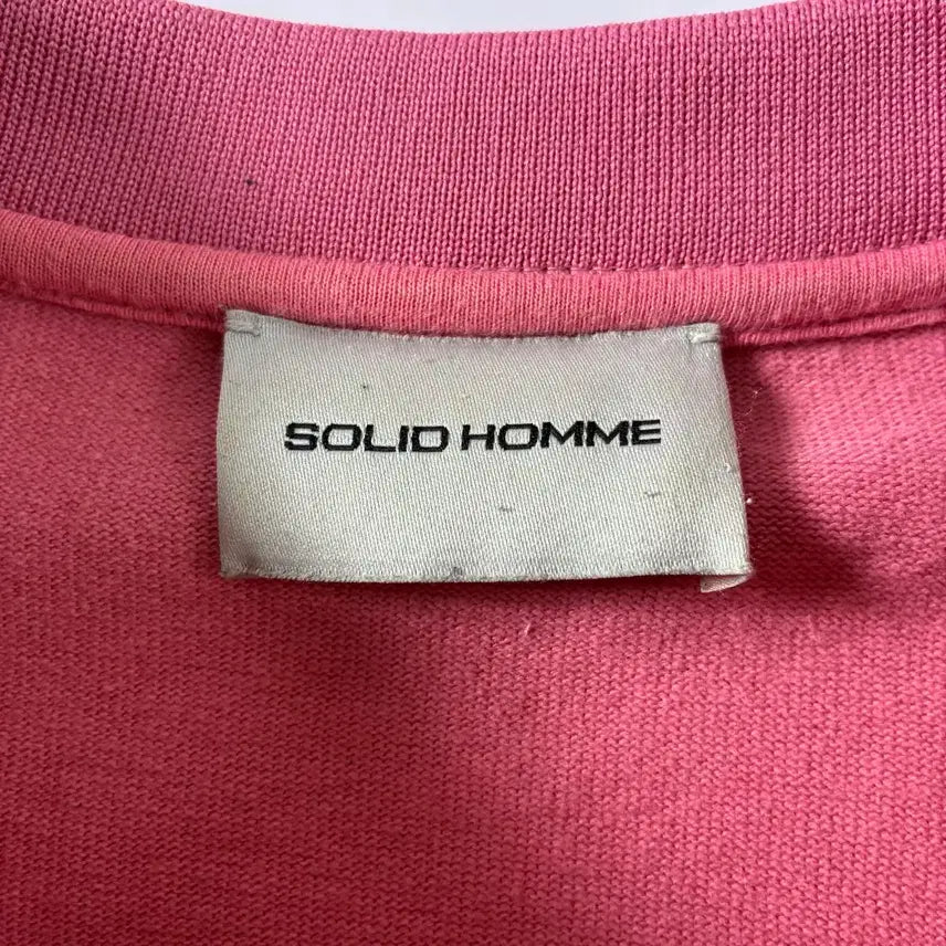 [BUNJANG] Solid Homme Cotton Pigment Pink Sweatshirt / Solid homme  솔리드 옴므 코튼 피그먼트 핑크 맨투맨