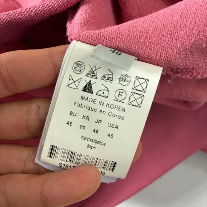 [BUNJANG] Solid Homme Cotton Pigment Pink Sweatshirt / Solid homme  솔리드 옴므 코튼 피그먼트 핑크 맨투맨