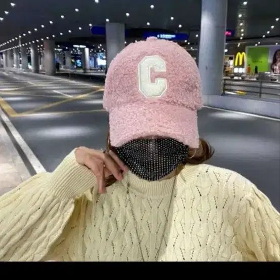 [BUNJANG] Unisex Fleece Ball Cap / (마지막특가) 유니섹스 뽀글이 볼캡 블랙/베이지/핑크/화이트