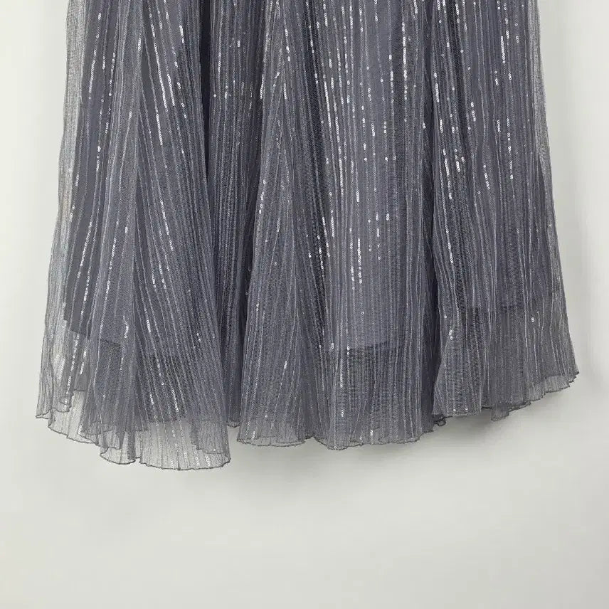[BUNJANG] Obze Gray Chiffon Sequin Flare Long Skirt (Women&