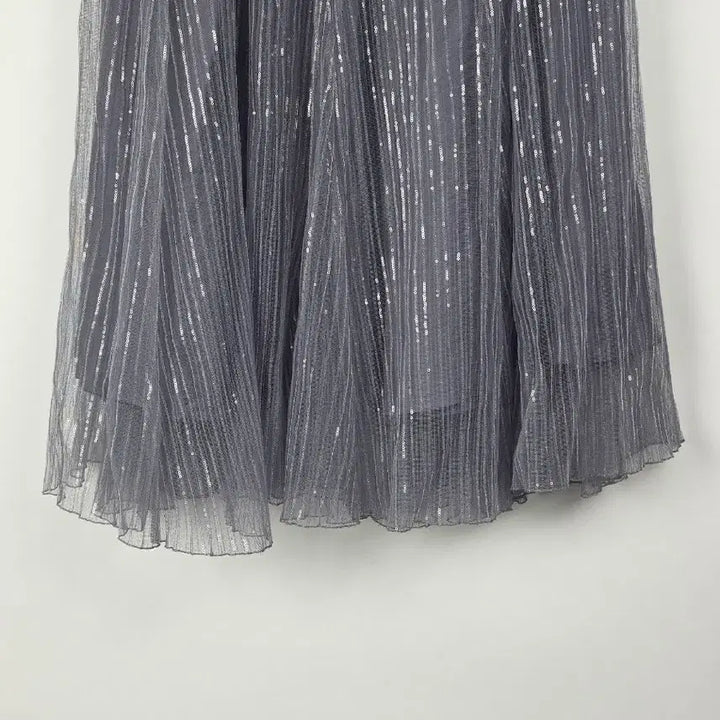 [BUNJANG] Obze Gray Chiffon Sequin Flare Long Skirt (Women&