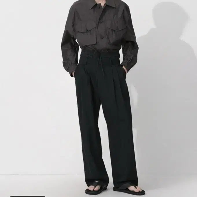 [SOLD OUT] 새상품 시스템옴므 블랙 와이드 팬츠 34
