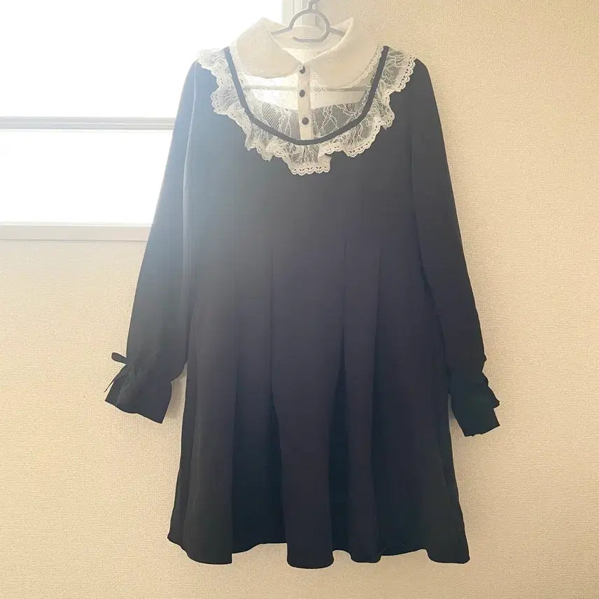 [BUNJANG] Dear My Love Lace Collar Long Sleeve Dress / 디어마이러브 레이스 카라 긴팔 원피스 디마럽 일브 양지뢰 양산형 지뢰계