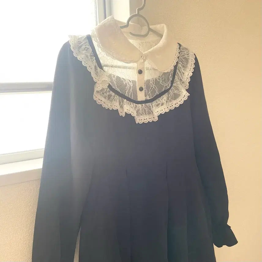 [BUNJANG] Dear My Love Lace Collar Long Sleeve Dress / 디어마이러브 레이스 카라 긴팔 원피스 디마럽 일브 양지뢰 양산형 지뢰계