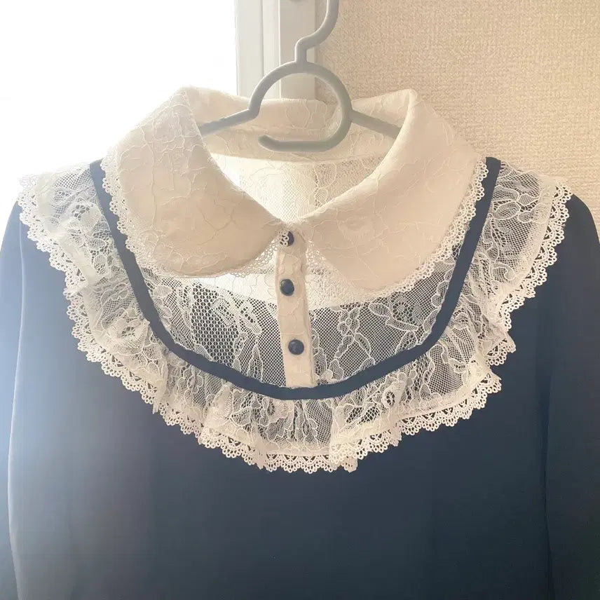[BUNJANG] Dear My Love Lace Collar Long Sleeve Dress / 디어마이러브 레이스 카라 긴팔 원피스 디마럽 일브 양지뢰 양산형 지뢰계