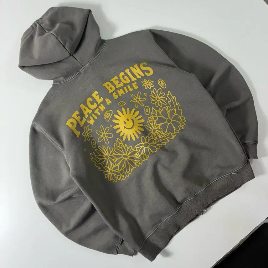 [BUNJANG] Big Wave Collective Peace Again Graphic Hoodie Zip-up / Big wave  빅웨이브 컬렉티브 피스 어게인 그래픽 후드집업