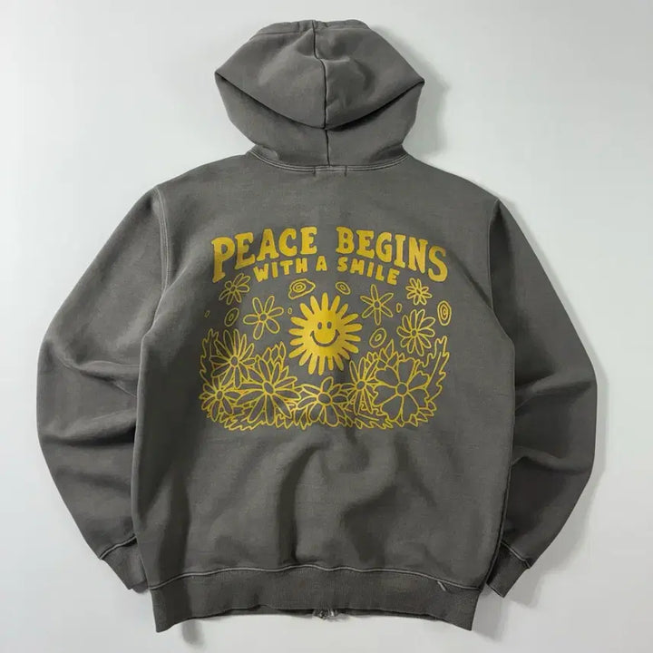 [BUNJANG] Big Wave Collective Peace Again Graphic Hoodie Zip-up / Big wave  빅웨이브 컬렉티브 피스 어게인 그래픽 후드집업