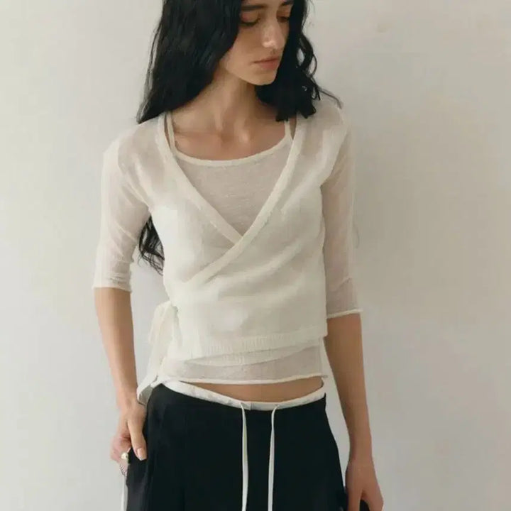 [BUNJANG] Low Tide Alpaca Layered Wrap Knit / [새상품] 로우타이드 alpaca layered wrap knit