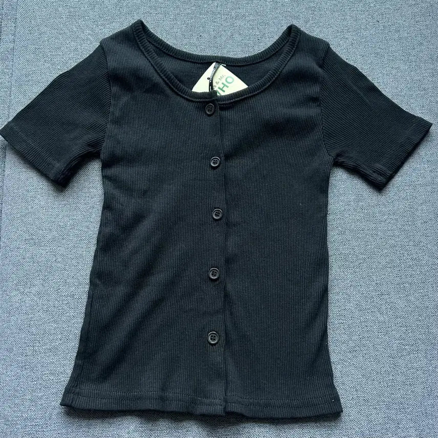 [SOLD OUT] 새상품) 버튼 골지 반팔 가디건