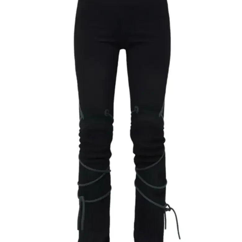 [BUNJANG] Ojos Strip Warmer Leggings Black Leg Warmers Pants / 오호스 스트립 워머 레깅스 블랙 레그워머 팬츠 바지 ojos