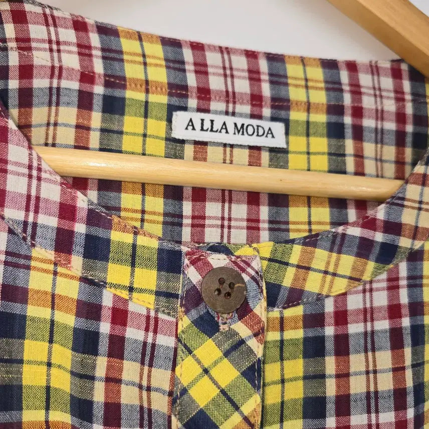 [BUNJANG] ALLA MODA Vintage Checkered Long Sleeve Shirt / 일본 빈티지 알라모다 체크무늬 긴팔 남방