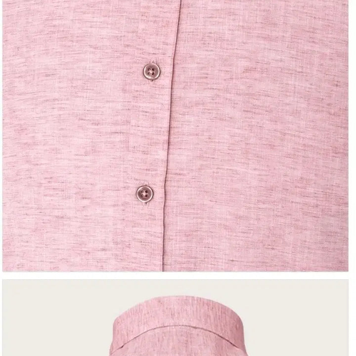 [BUNJANG] INDIAN Linen Blend Solid Short Sleeve Shirt / INDIAN110 새제품택부착 미개봉 린넨혼방솔리드 반팔셔츠