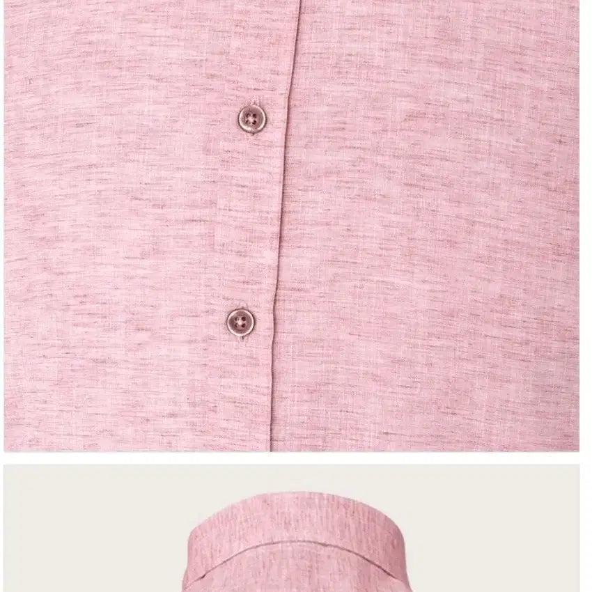 [BUNJANG] INDIAN Linen Blend Solid Short Sleeve Shirt / INDIAN110 새제품택부착 미개봉 린넨혼방솔리드 반팔셔츠