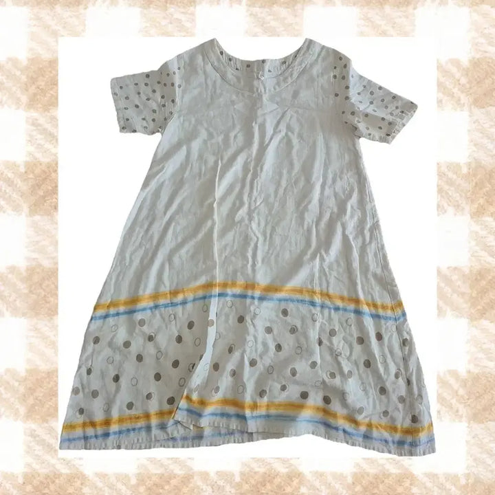 [BUNJANG] Aoi Yuu Ivory Dot Vintage Short Sleeve Dress / 일본빈티지 아오이유우 아이보리 도트 반팔 원피스