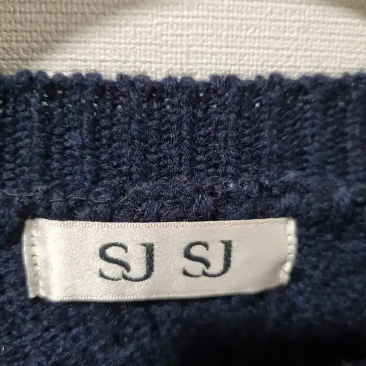 [BUNJANG] SJSJ Navy Cable Knit Sweater / 한섬 SJSJ 네이비 꽈배기 니트